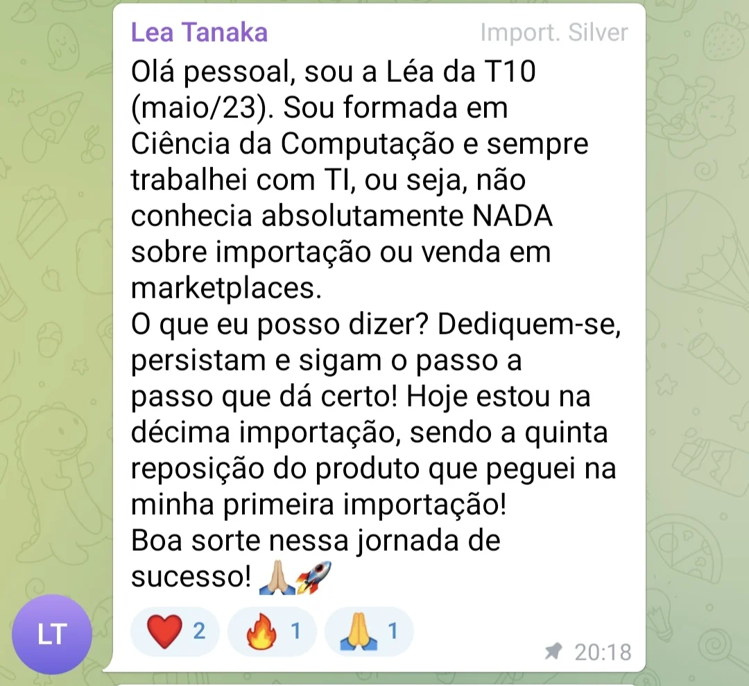 Depoimento de Léa: veio de TI e não conhecia nada de importação