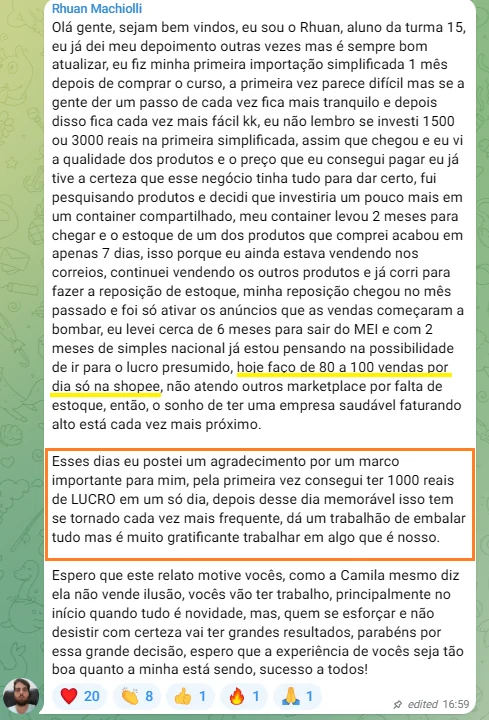 Depoimento de Rhuan: primeiro dia com R$ 1.000 de lucro