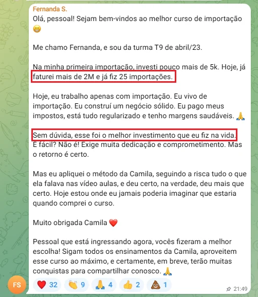 Depoimento de Fernanda: tudo regularizado e margens saudáveis