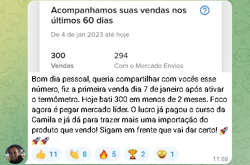 Painel do Mercado Livre: 300 vendas em menos de 2 meses