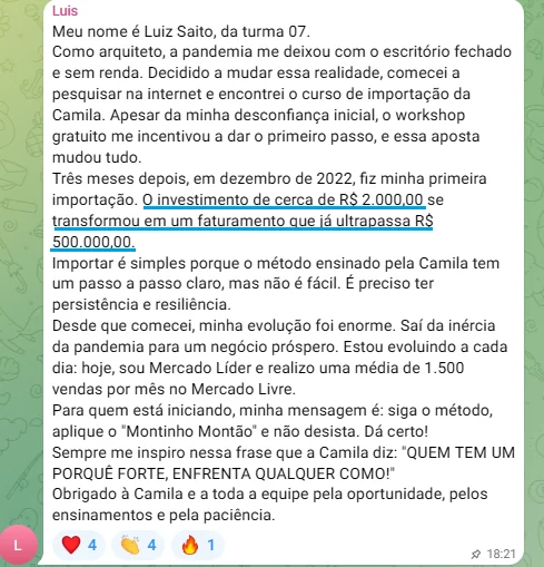 Depoimento de Luiz Saito: R$ 2.000 viraram mais de R$ 500 mil, 1.500 vendas por mês